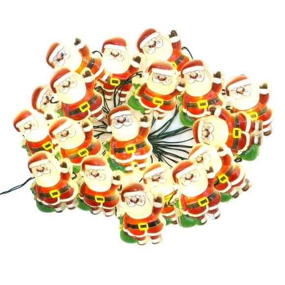 Holiday Time 3-Function 18 Santa Clause Icon LED Christmas Lights Battery Power - Picture 1 of 5